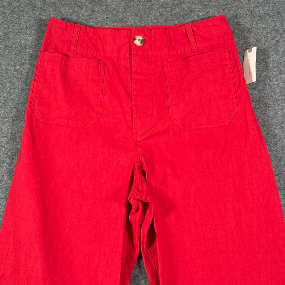 Maeve Wide Leg Pants in Vibrant Red - Picture 3 of 11